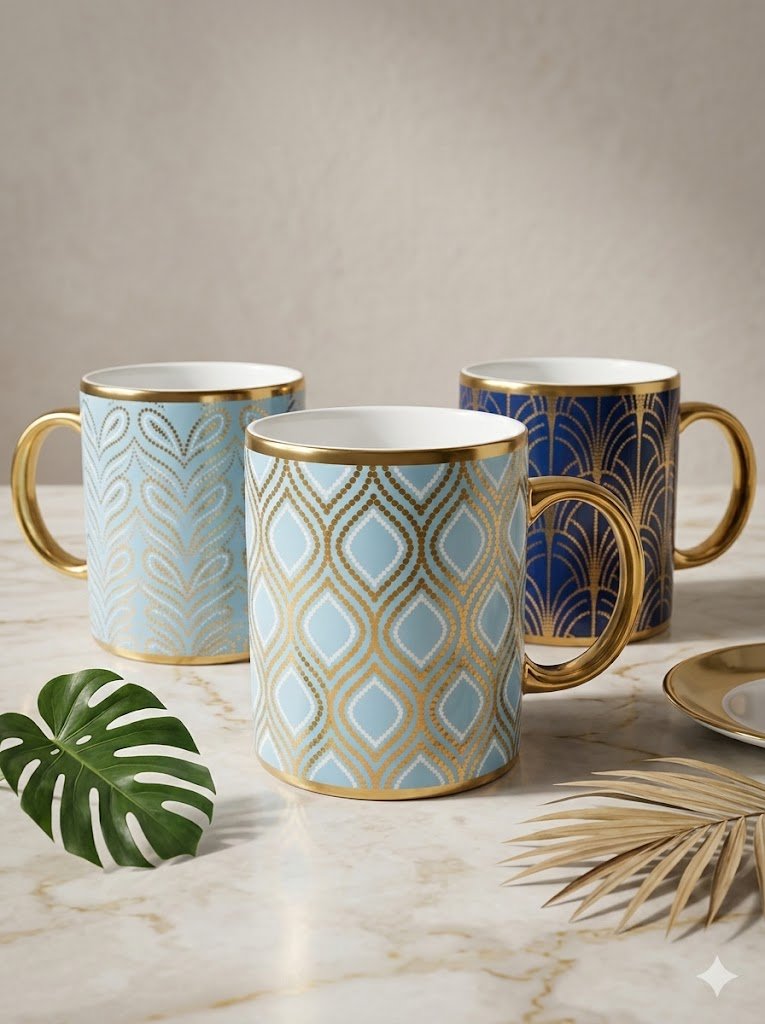 Blue & Gold Designer Ceramic Mug