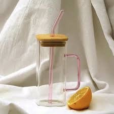 Glass Tumbler with Bamboo Lid & Straw